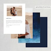 "Indigo Sea" - Menus in Ocean by Kelly Schmidt - Back of Card Options