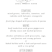"Scripted Ampersand" - Menus in Classic by Roxy Cervantes - Detail