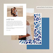 "Wildflower Floral" - Menus in Navy by Katharine Watson - Back of Card Options