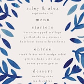 "Wildflower Floral" - Menus in Navy by Katharine Watson - Detail
