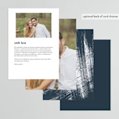 "Modern Brush" - Menus in Steel Blue by Lisa Guerrero - Back of Card Options