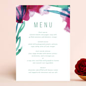 "Airy Blooms" - Menus in Haute Hibiscus by Simona Camp - Front