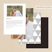 "Slanted" - Menus in Noir by Drango Design - Back of Card Options