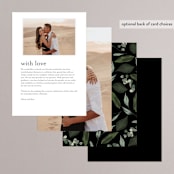 "Natures Greens" - Menus in Ivory by Susan Moyal - Back of Card Options