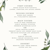 "Natures Greens" - Menus in Ivory by Susan Moyal - Detail