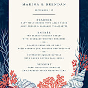 "Deep Blue" - Menus in Deep Blue by Paper Sun Studio - Detail