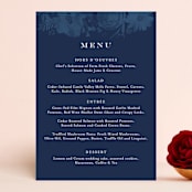 "Floral screenprint" - Menus in Navy by Jennifer Wick - Front
