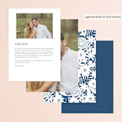 "Floral screenprint" - Menus in Navy by Jennifer Wick - Back of Card Options