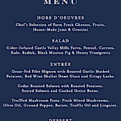 "Floral screenprint" - Menus in Navy by Jennifer Wick - Detail