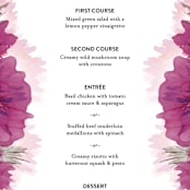 "Ethosien" - Menus in Majestic by GeekInk Design - Detail