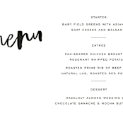 "Love Actually" - Menus in Onyx by Design Lotus - Detail