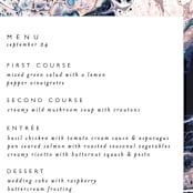 "swirl" - Menus in Celestial by Alethea and Ruth - Detail