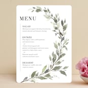 "Watercolor Wreath" - Menus in Linen by Katrina Crouch - Front