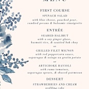 "Southern Comfort" - Menus in French Blue by Chris Griffith - Detail
