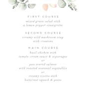 "Romantic Eucalyptus" - Menus in Sage by Petra Kern - Detail