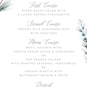 "Winterelle" - Menus in Cornflower by Petra Kern - Detail