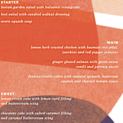 "tissue texture" - Menus in Papaya by Carrie Moradi - Detail