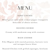 "Batikka" - Menus in Blush by Paper Raven Co. - Detail