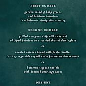"Succulent Center" - Menus in Cactus by Jessica Williams - Detail