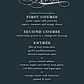 "Traditional" - Menus in Navy by lena barakat - Detail
