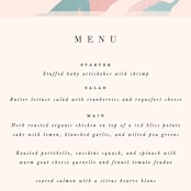 "Boho botanics" - Menus in Coral by Creo Study - Detail