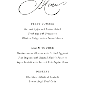 "Kindly Join Us" - Menus in Pearl by Laura Hamm - Detail