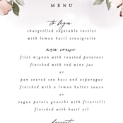 "Fancifully" - Menus in Dust Mauve by Everett Paper Goods - Detail