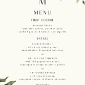 "Rural Romance" - Menus in Leaf by Chris Griffith - Detail