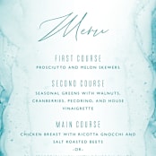 "New Wave" - Menus in Marine by Kaydi Bishop - Detail