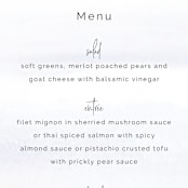 "muted mountains" - Menus in Splendid Day by Deborah Chou - Detail