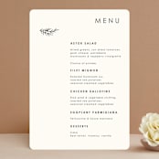 "Modern Bliss" - Menus in Cream by Elly - Front