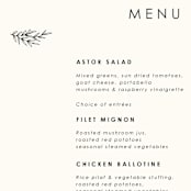 "Modern Bliss" - Menus in Cream by Elly - Detail
