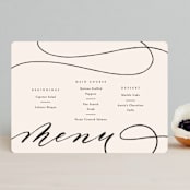 "Fountain Pen" - Menus in Creme by Erin L. Wilson - Front