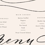 "Fountain Pen" - Menus in Creme by Erin L. Wilson - Detail
