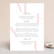 "Lettera" - Menus in Blush by Lauren Chism - Front
