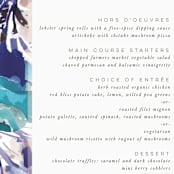 "Blissful Blooms" - Menus in Celestial by Grace Kreinbrink - Detail