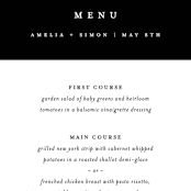 "Elemental" - Menus in Cloud by Snow and Ivy - Detail