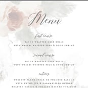 "rose drop" - Menus in Rose by Cass Imagines - Detail
