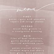 "plain paint" - Menus in Taupe by Phrosné Barwood - Detail