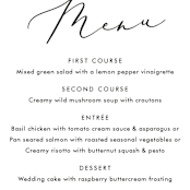 "Scripted Romance" - Menus in Classic by Katherine Moynagh - Detail