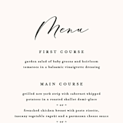 "Eternal" - Menus in Ecru by Carly Reed Walker - Detail