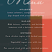 "painted colorblock" - Menus in Poppy by Angela Marzuki - Detail