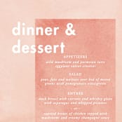 "Contemporary" - Menus in Peony by Liz Conley - Detail