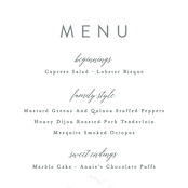 "Sea Froth" - Menus in Blush by Creo Study - Detail