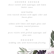 "Garden Stroll" - Menus in Lilac by Creo Study - Detail
