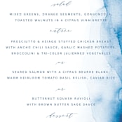 "Watercolor waves" - Menus in Ocean by Yuliya Evseeva - Detail