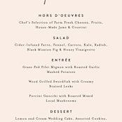 "Just the Two of Us" - Menus in Blush by Jennifer Wick - Detail