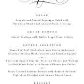"Scripted Union" - Menus in Pearl by Kelly Schmidt - Detail