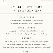 "A Storybook Wedding" - Menus in Blush by Katy Shen - Detail