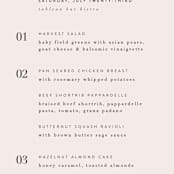 "The Loden" - Menus in Ivory by Kelly Schmidt - Detail